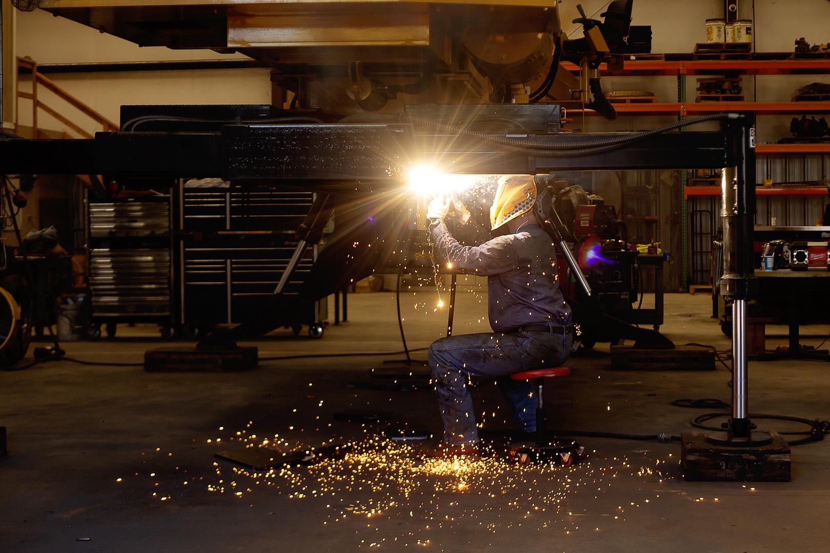 Spiradrill technicians working on a drilling rig