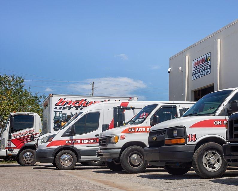 Service vans at the yard
