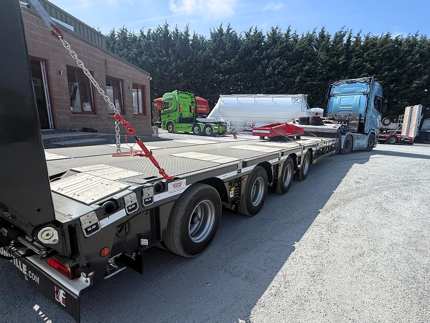 N&S Devlin Haulage on collection of the 1st of 2 new Faymonville low loaders