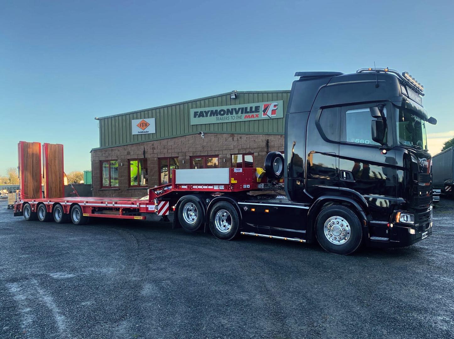 Smith Logistics, on collection of new Faymonville 4 axle low loader