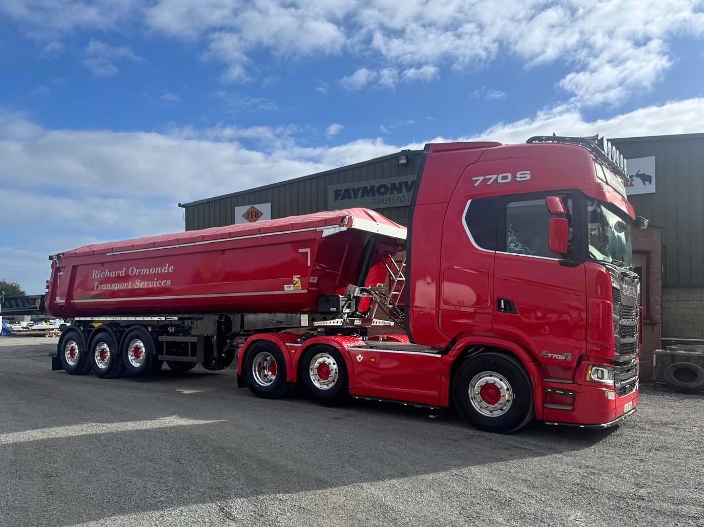 Richard Ormonde Transport Services on collection of another new Schmitz tipper