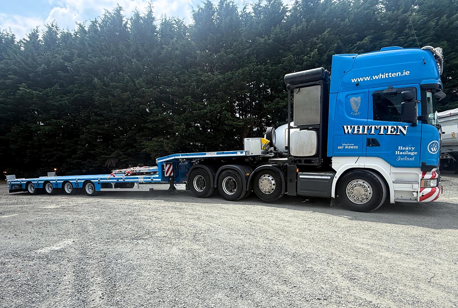 Whitten Road Haulage on collection of New MAX Trailer