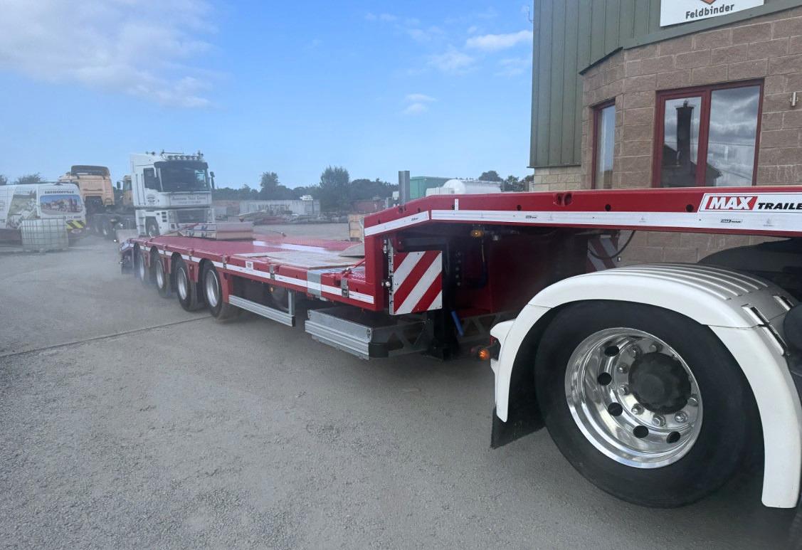 DWS Haulage on collection of new MAX Trailer low loader 4 axle