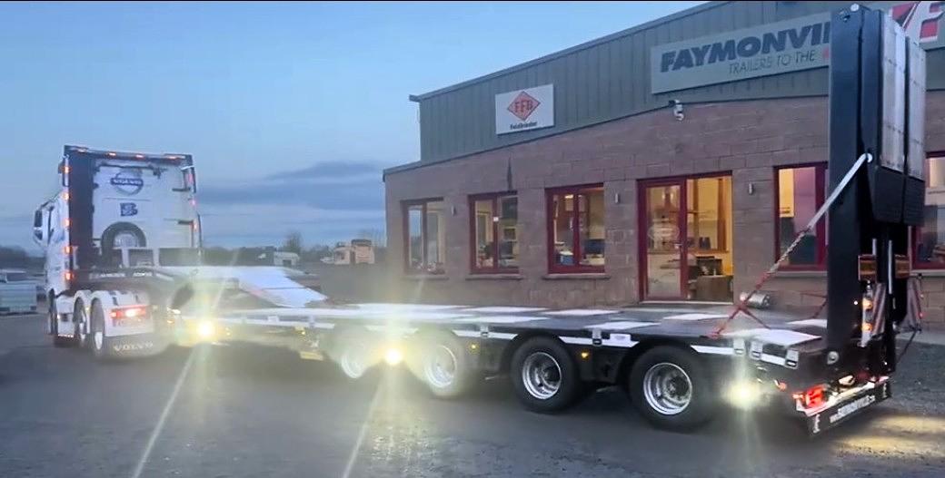 Joe Brady Agri  on collection of New Faymonvile 4 axle step frame low loader 