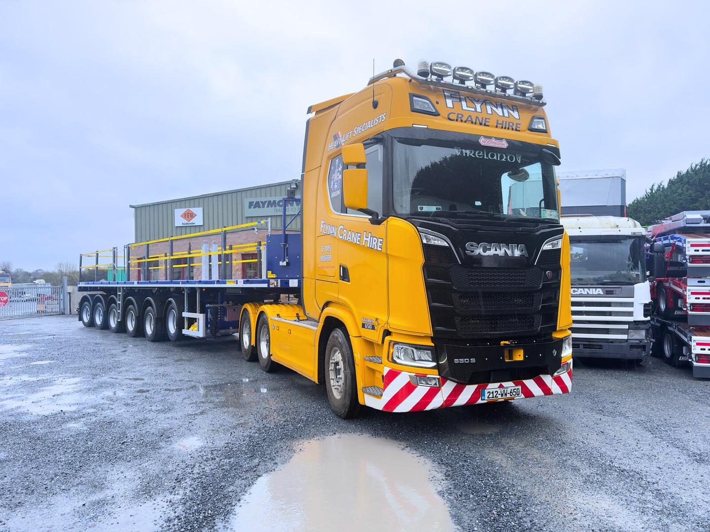 Flynn Crane Hire on collection of the newest edition to their ever growing fleet, a New Faymonville ballast trailer.