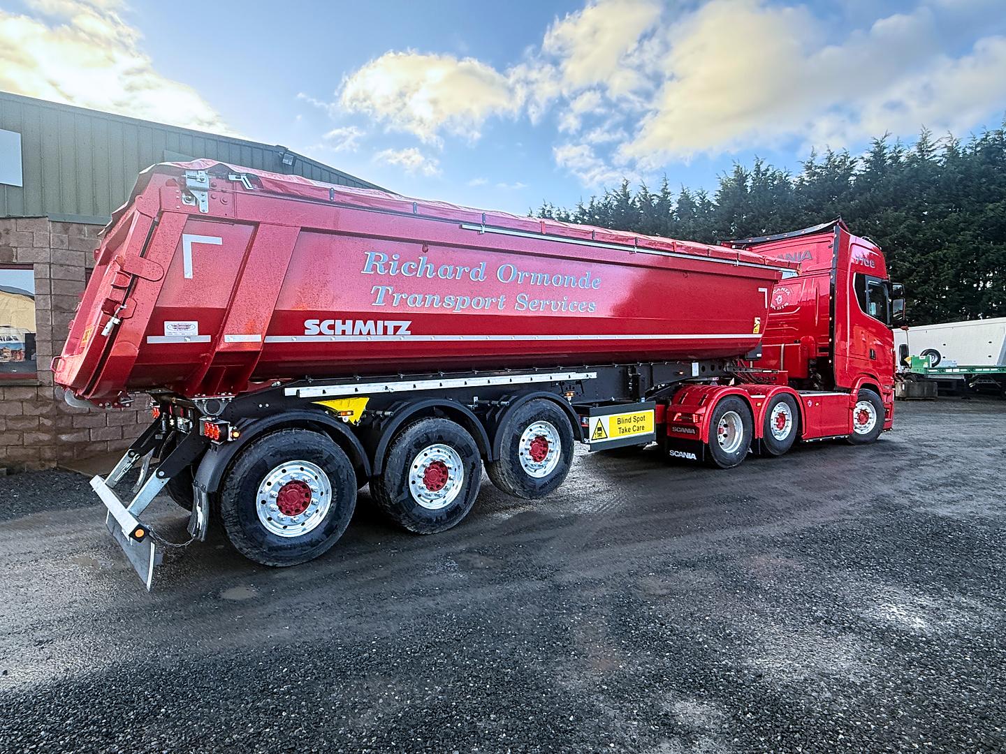 Richard Ormonde Transport Services on collection of another new Schmitz tipping trailer