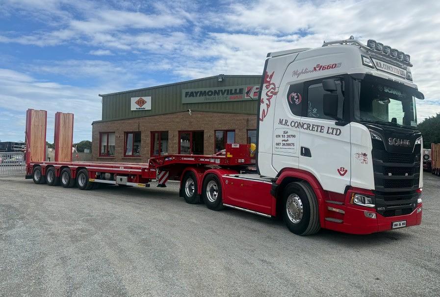 M.R. Concrete on collection of new Faymonville low loader