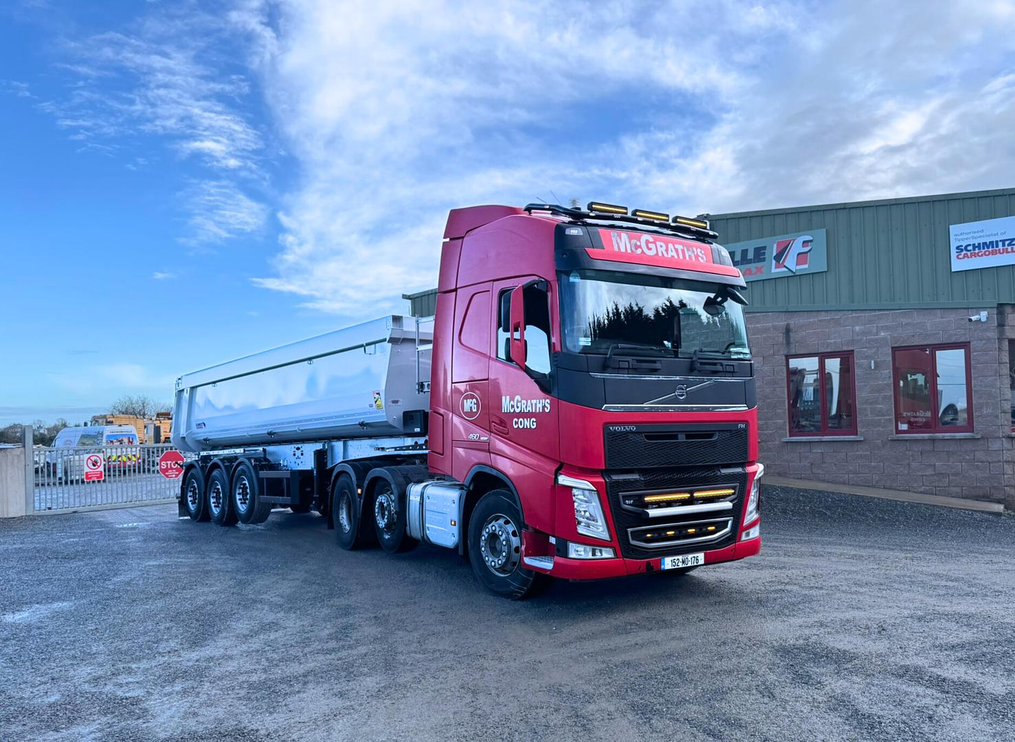 McGrath Limestone (Cong) Ltd, on collection of their new Schmitz tipping trailer