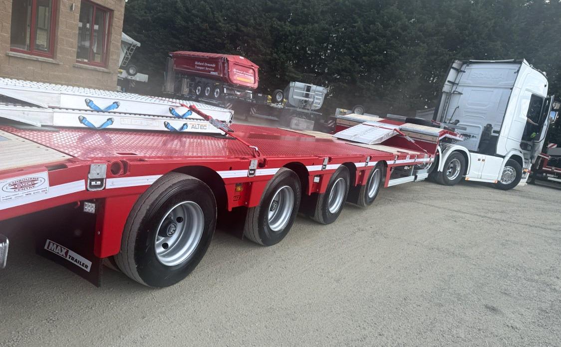 DWS Haulage on collection of new MAX Trailer low loader 4 axle