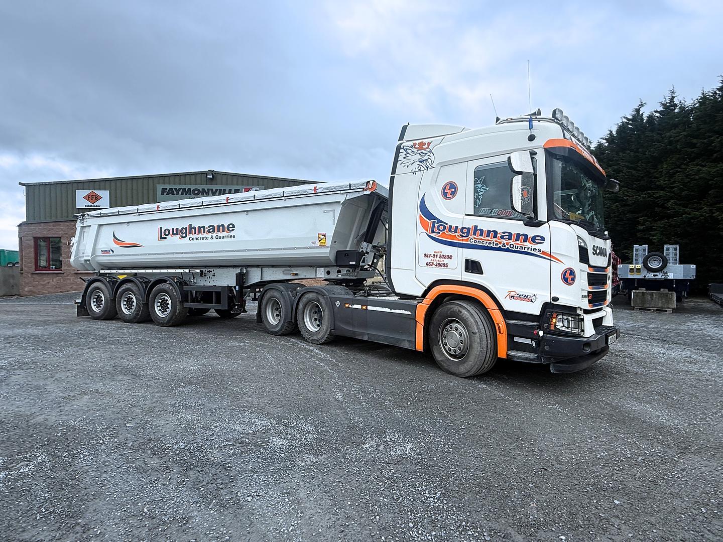 Loughnane Concrete on collection of new Schmitz tipping trailer