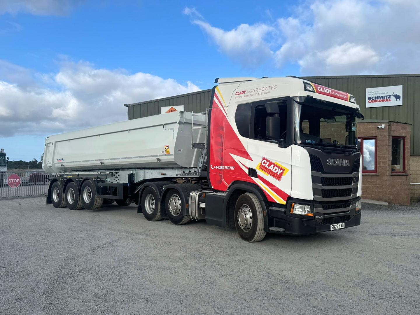 Clady Aggregates on collection of the 1st of Multi trailer deal New Schmitz 8.2m