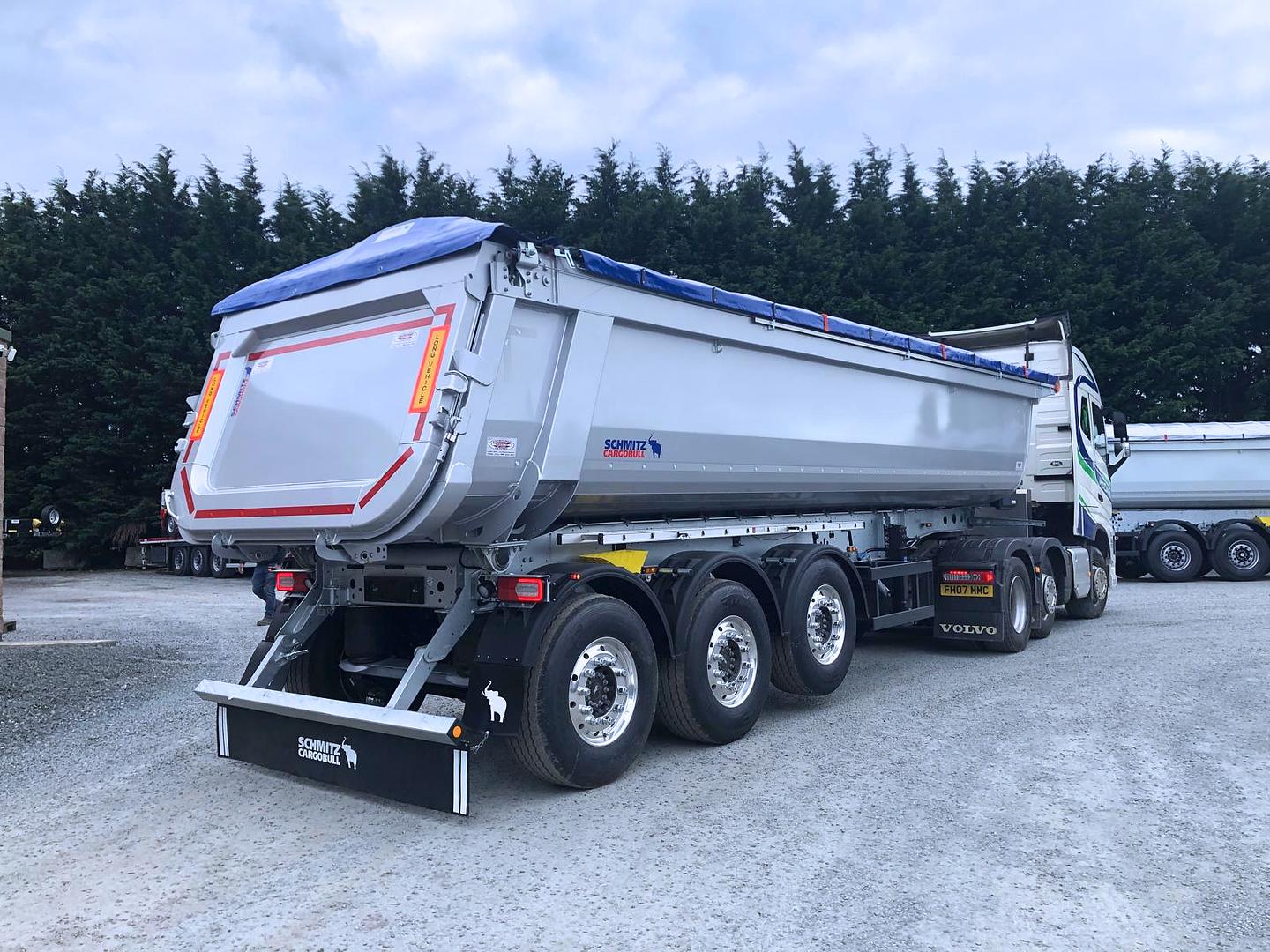 McCann Haulage on collection of new 3 axle Steel Tipping Trailer 