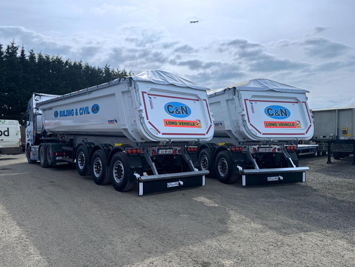 Corr & Nyland Building & Civil on collection of not 1 but 2 new Schmitz tipping trailers