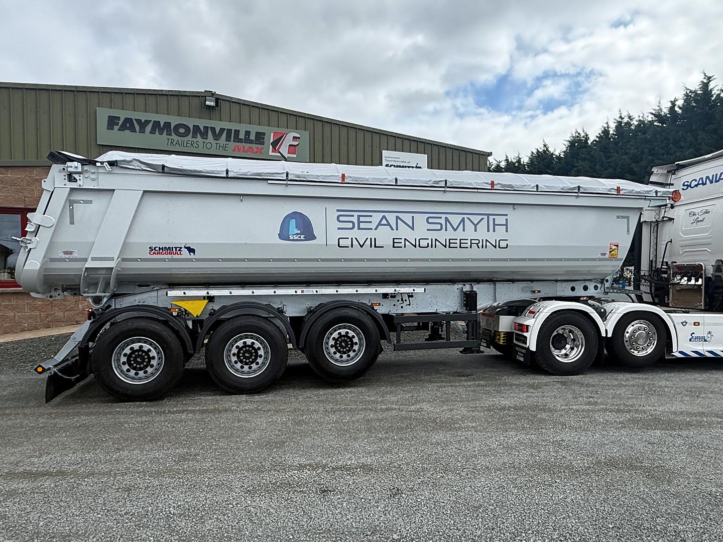 Sean Smyth Civil Engineering on collection of 2nd new Schmitz Tipping Trailer