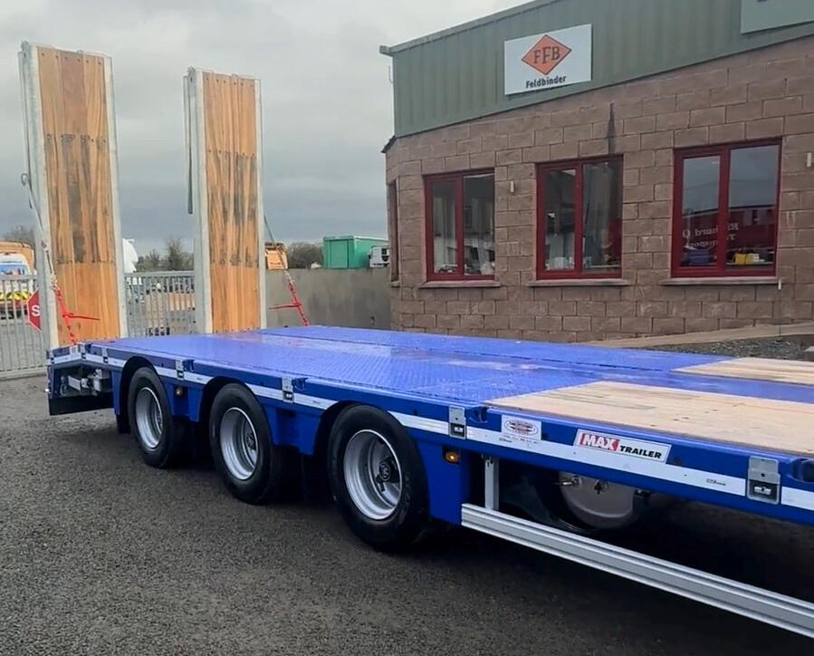 Cummins Tarmac, on recent collection of new MAX Trailer 3 axle draw bar low loader. 