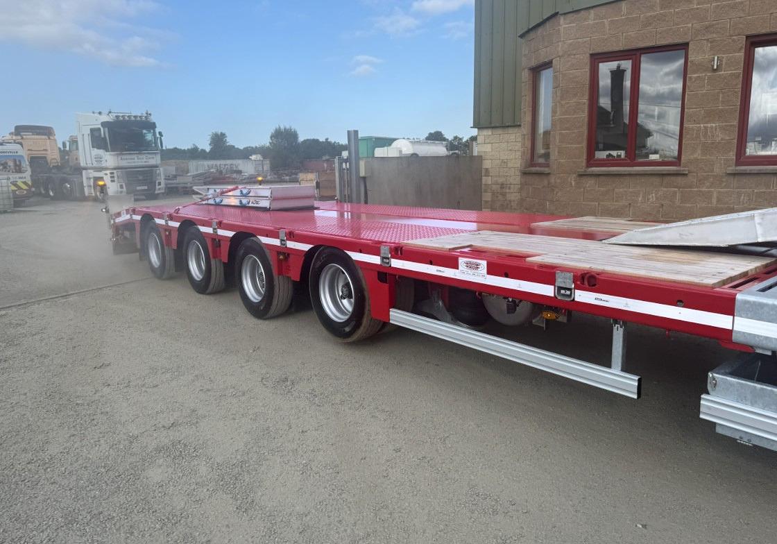 DWS Haulage on collection of new MAX Trailer low loader 4 axle