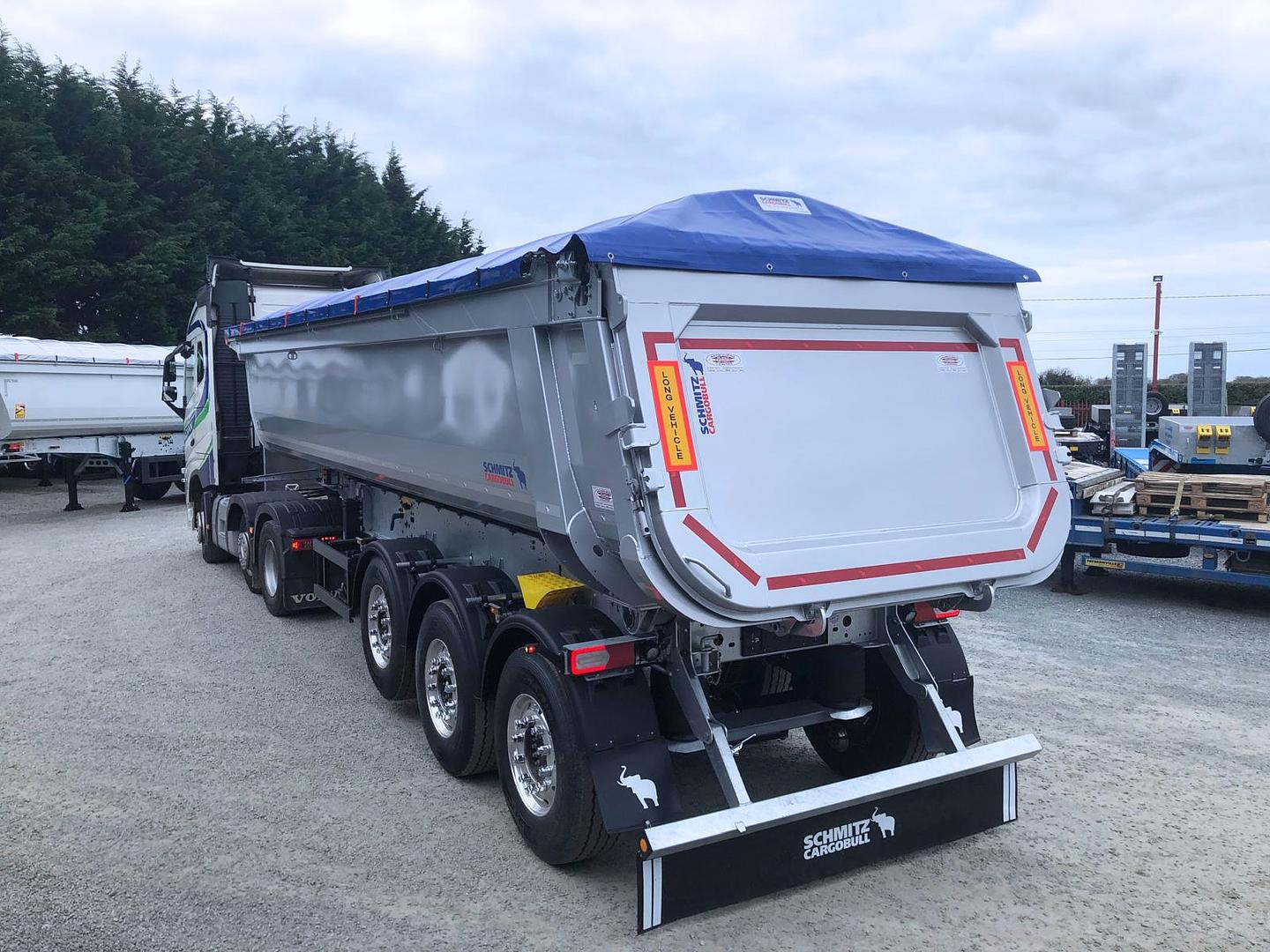 McCann Haulage on collection of new 3 axle Steel Tipping Trailer 