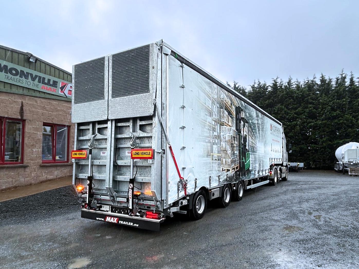 Northern Materials Handling on collection of a custom built forklift trailer 3 axle low loader, MAX Trailer