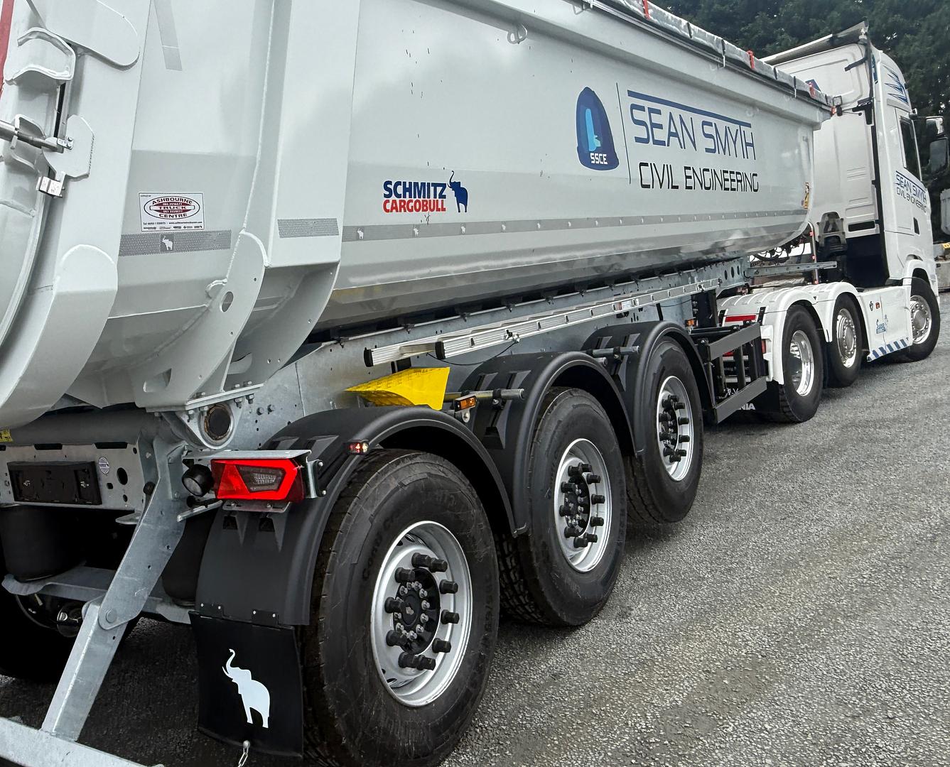 Sean Smyth Civil Engineering on collection of 2nd new Schmitz Tipping Trailer