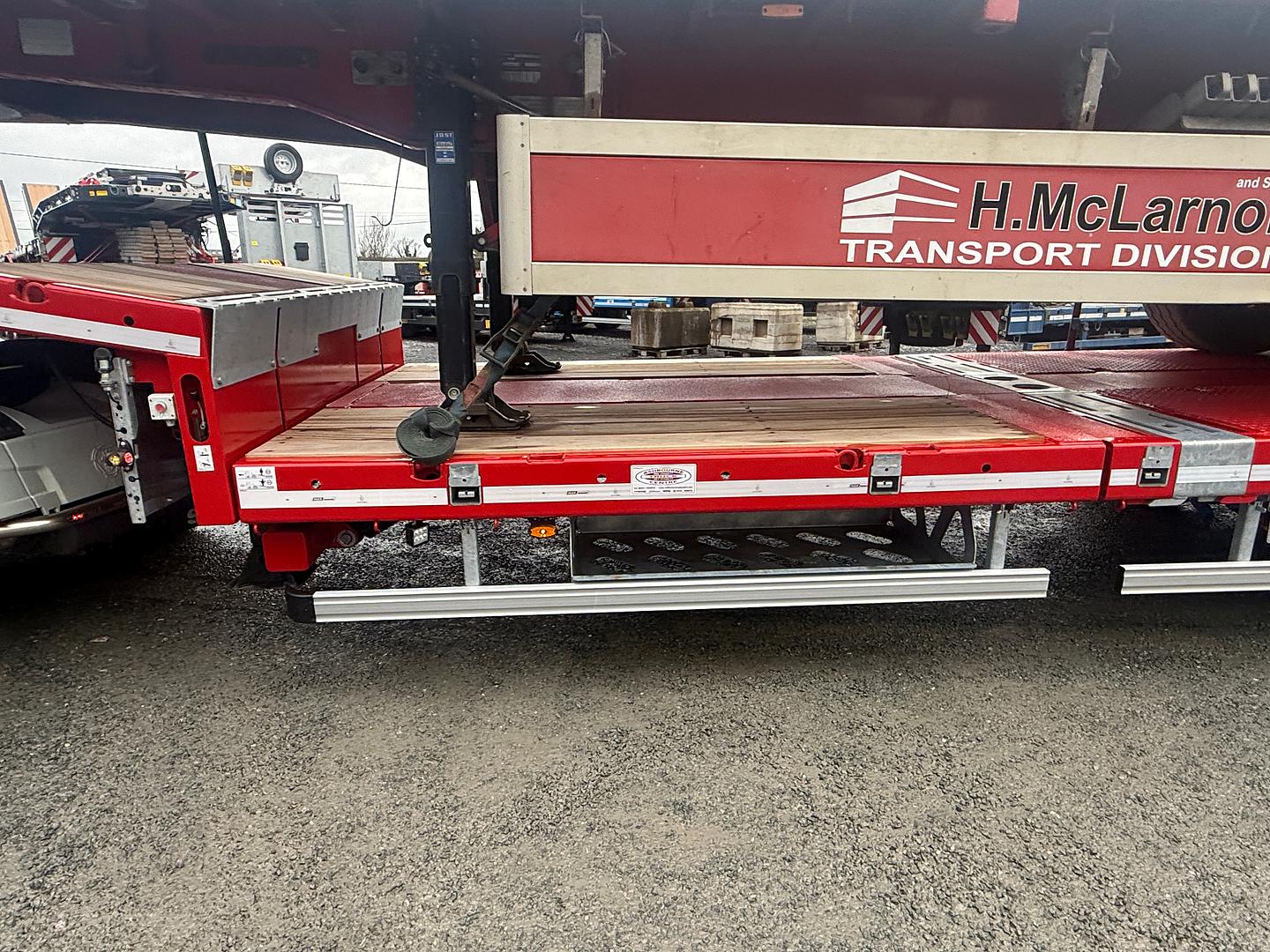 H. McLarnon & Sons, on collection of new MAX Trailer, 3 axle low loader