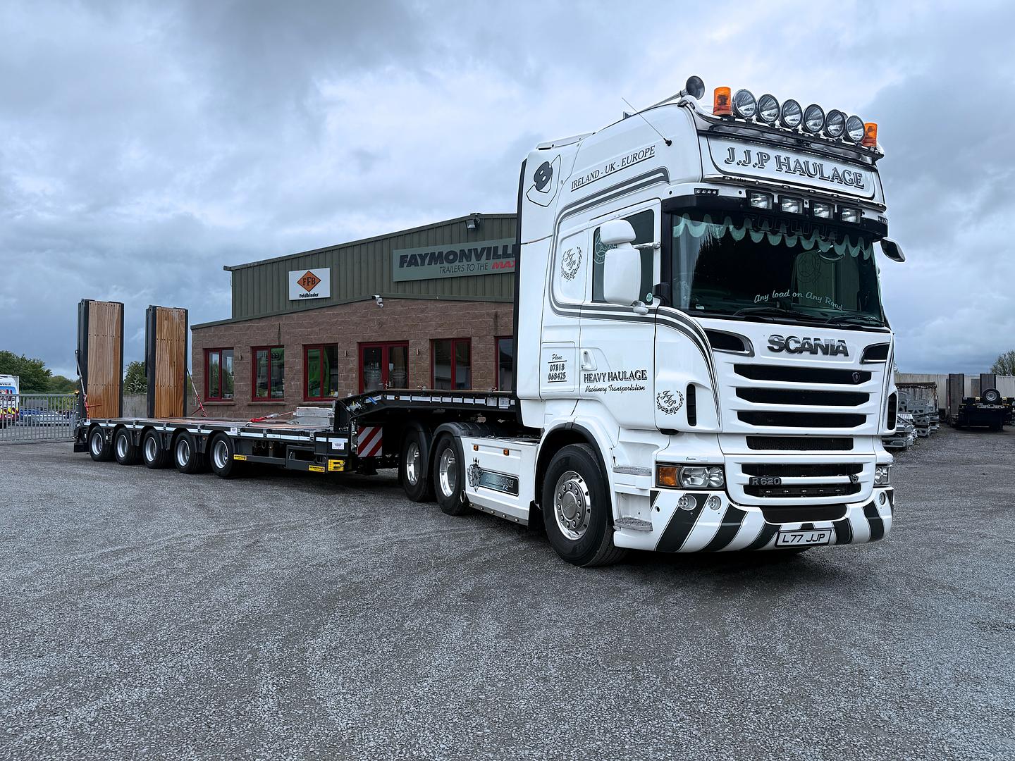 JJP Haulage on collection of New Faymonville 5 axle, step frame low loader