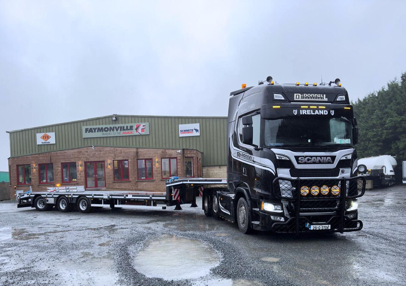 McDonnell Transport, Galway on recent collection of new Faymonville MAX Trailer