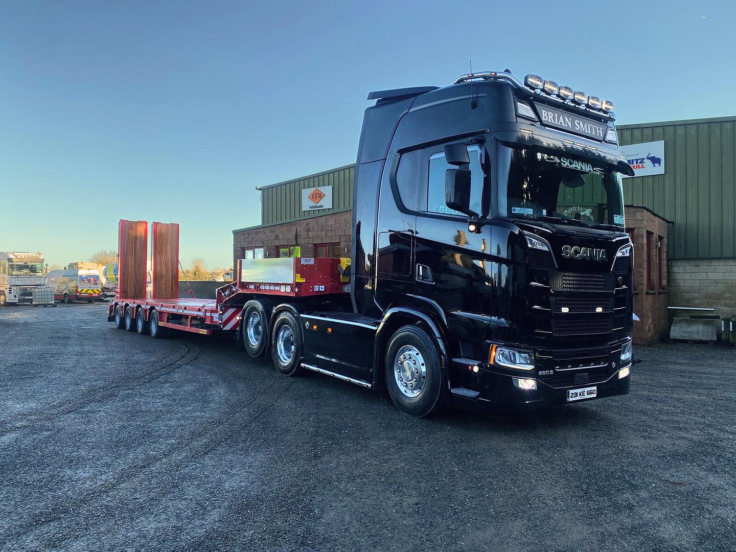 Smith Logistics, on collection of new Faymonville 4 axle low loader