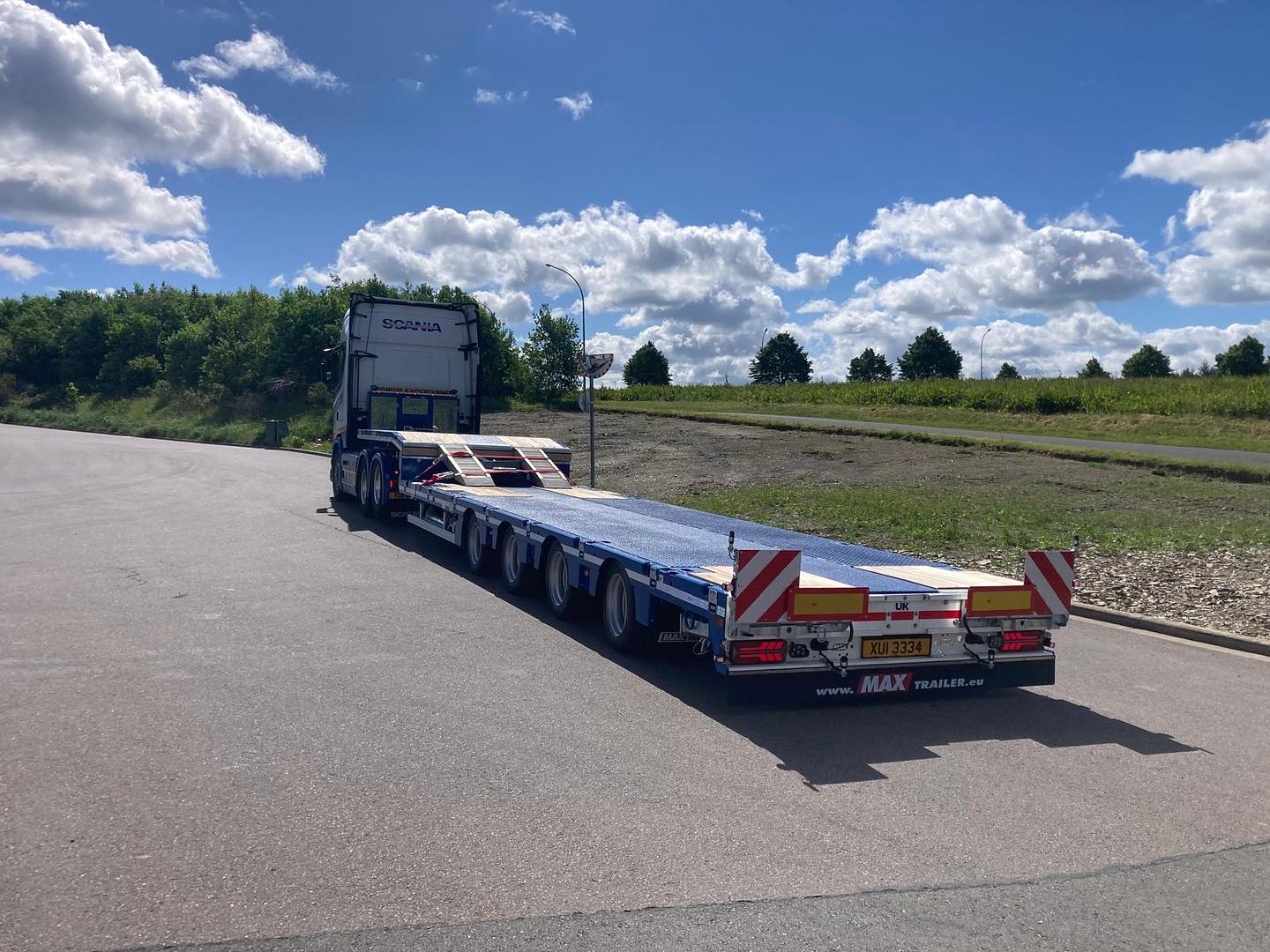 Armstrong Transport Services on collection of 1 of 3 new Faymonville and MAX Trailers from Luxembourg