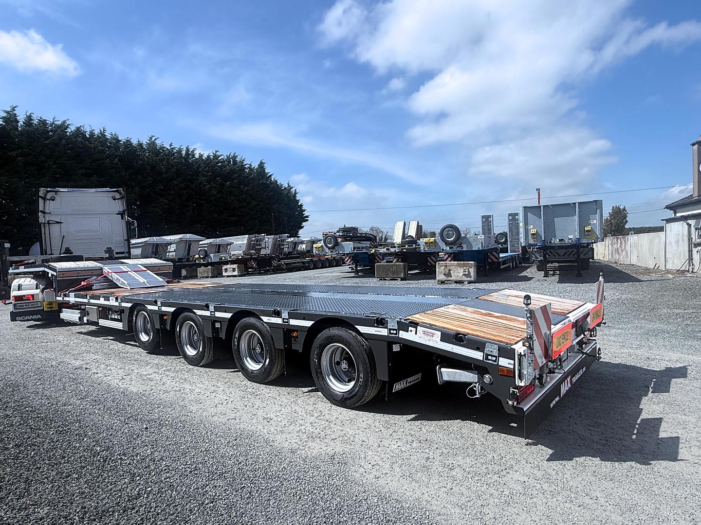 Greene Plant & Haulage on collection of new MAX Trailer, 4 axle low loader