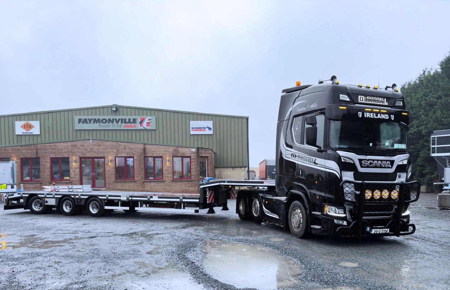 McDonnell Transport, Galway on recent collection of new Faymonville MAX Trailer