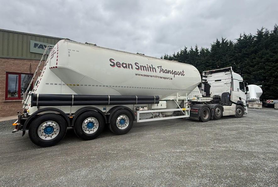 Sean Smith Transport, on collection of a Quality Used Feldbinder cement tan