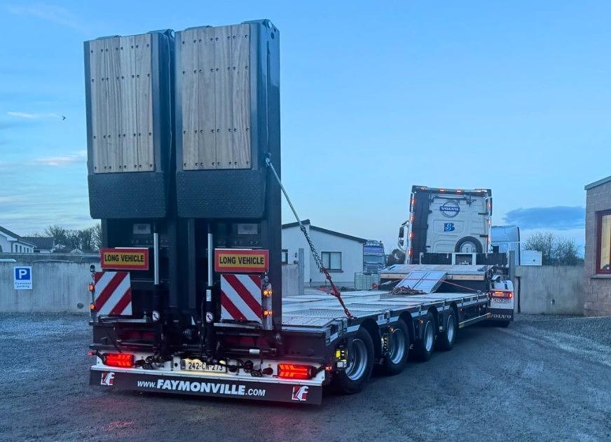 Joe Brady Agri  on collection of New Faymonvile 4 axle step frame low loader 