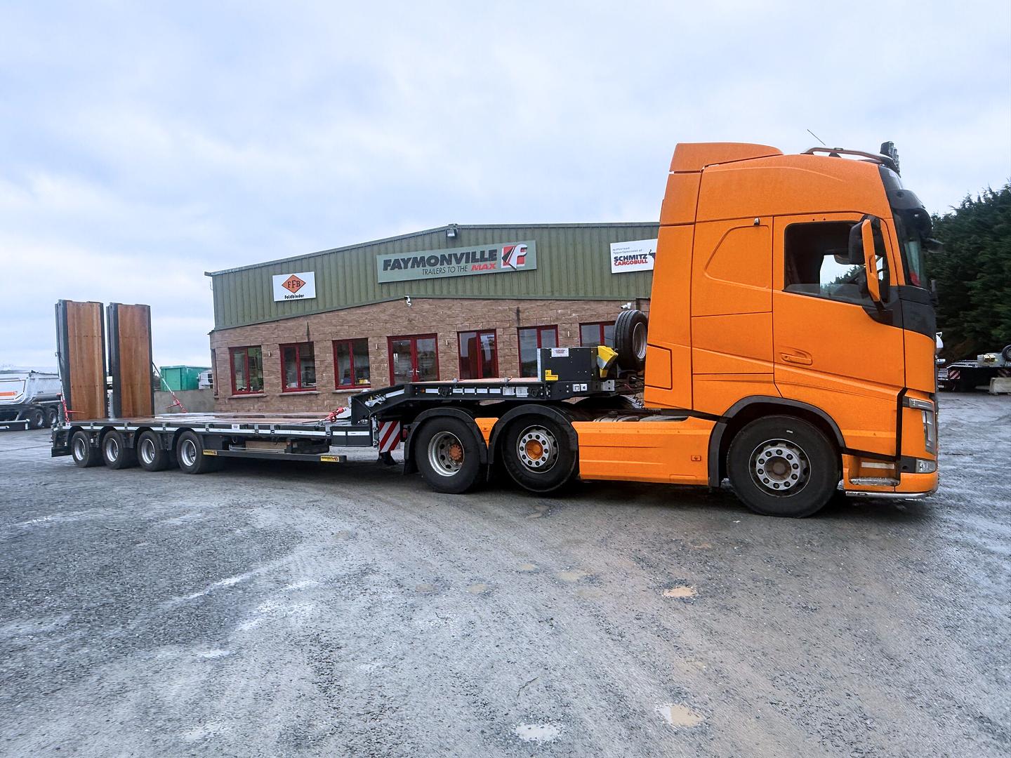 Mullafarry Quarry on collection of new Faymonville 4 axle low loader