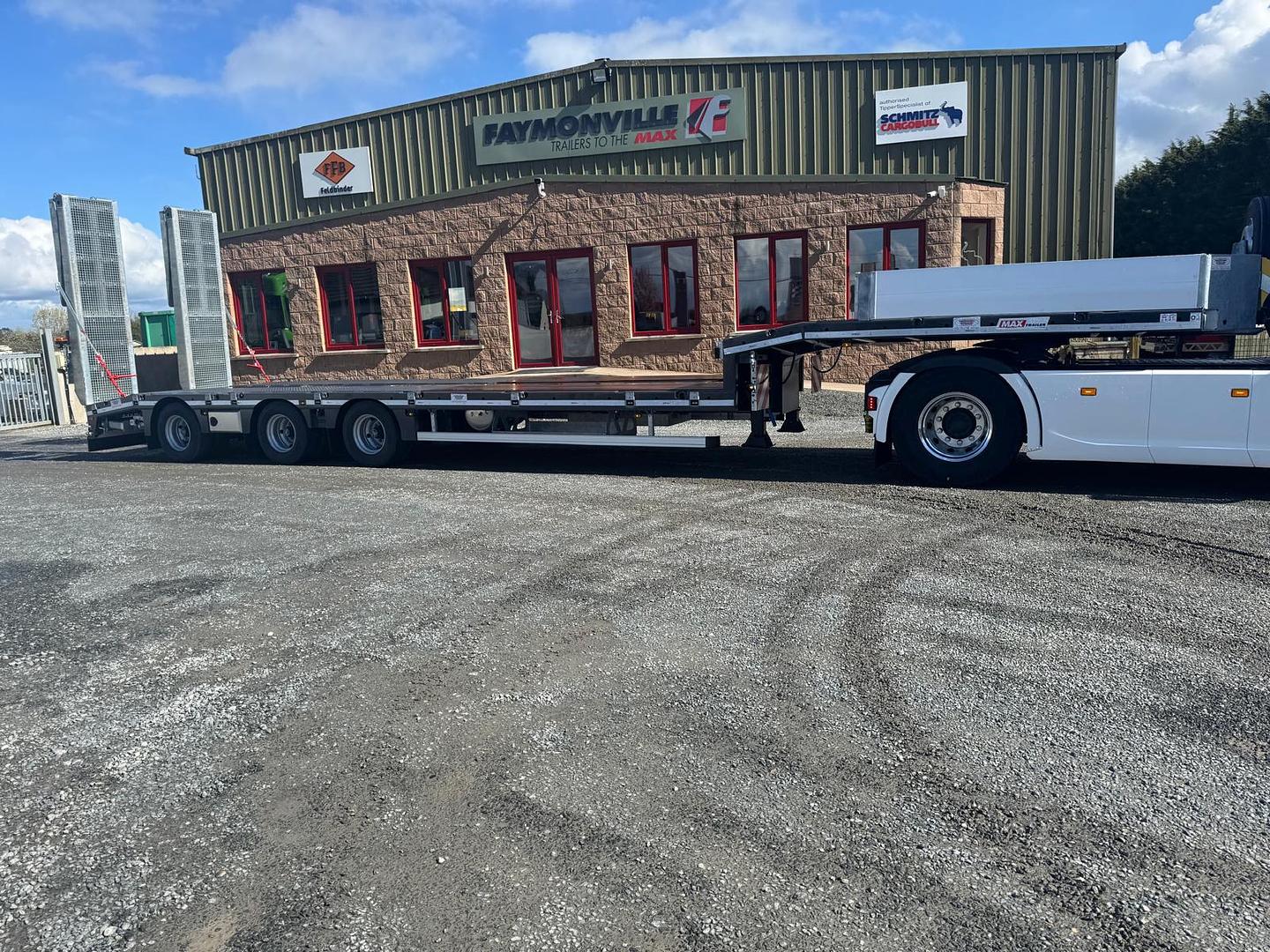 Cosgrave Transport, on collection of new MAX Trailer, 3 axle low loader