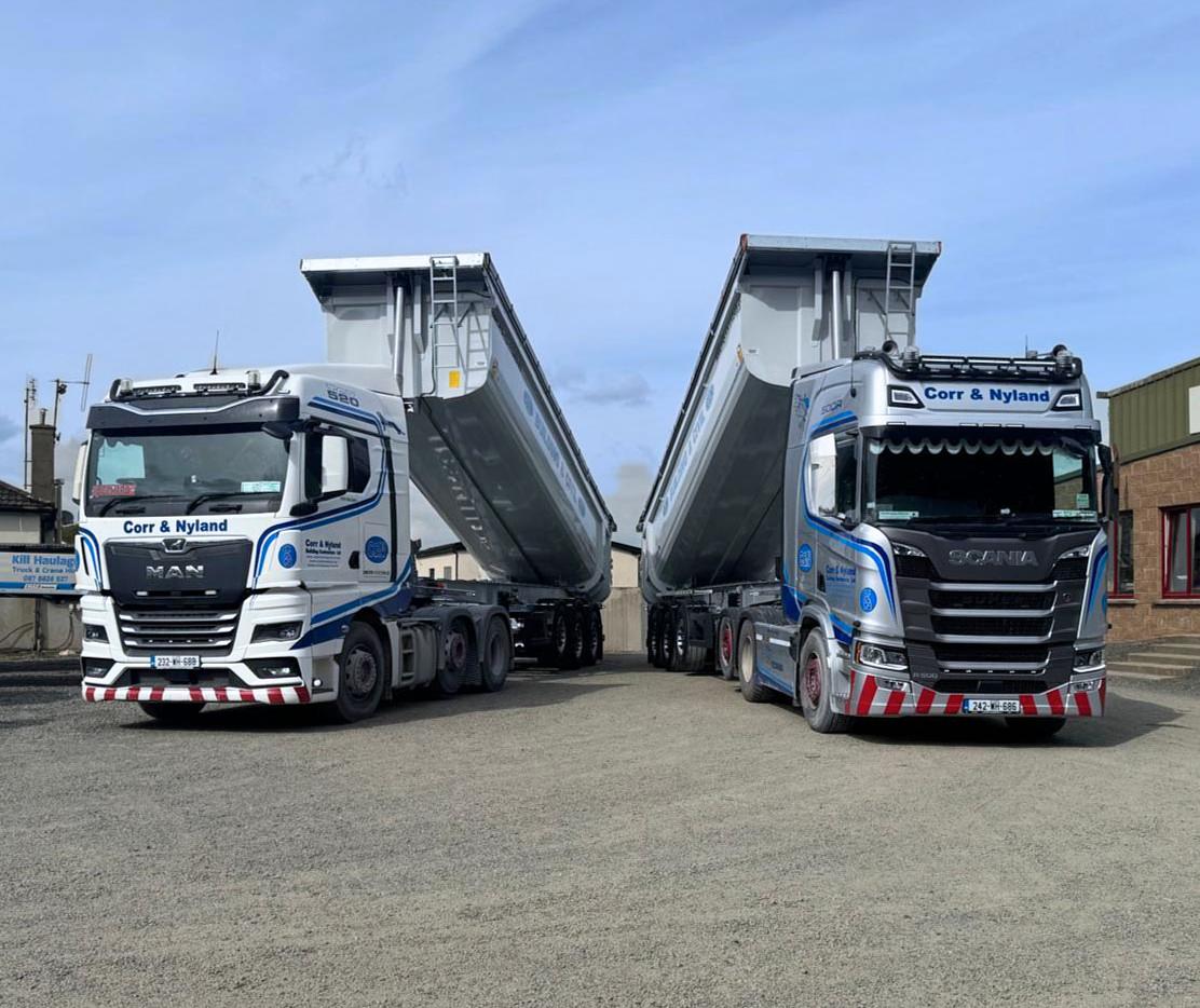 Corr & Nyland Building & Civil on collection of not 1 but 2 new Schmitz tipping trailers