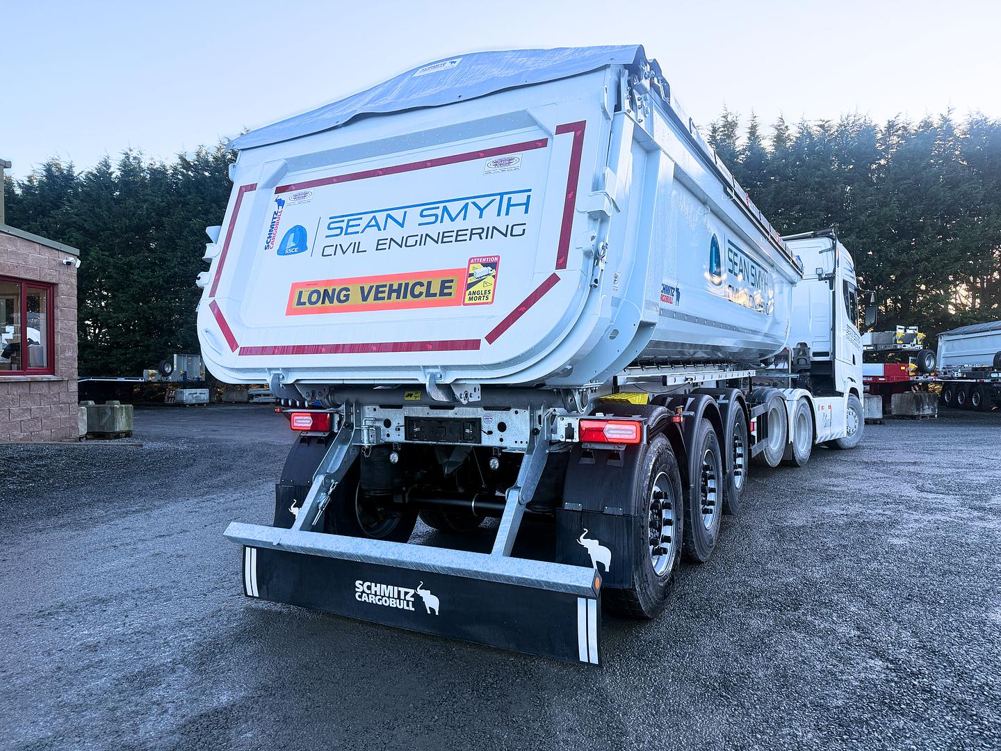 Sean Smyth Civil Engineering on collection of their new Schmitz Tipping Trailer