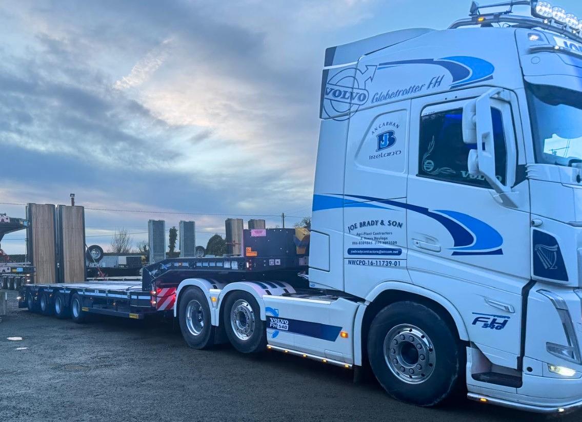 Joe Brady Agri  on collection of New Faymonvile 4 axle step frame low loader 