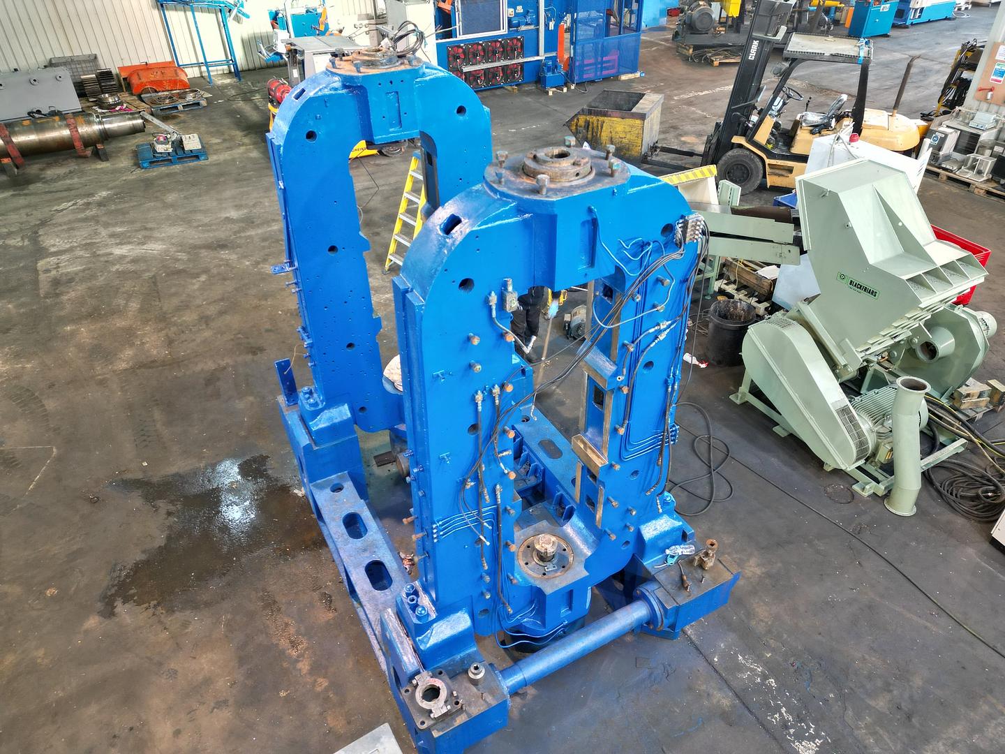 Overhaul underway - The Shaw 3 roll vertical stack calender.