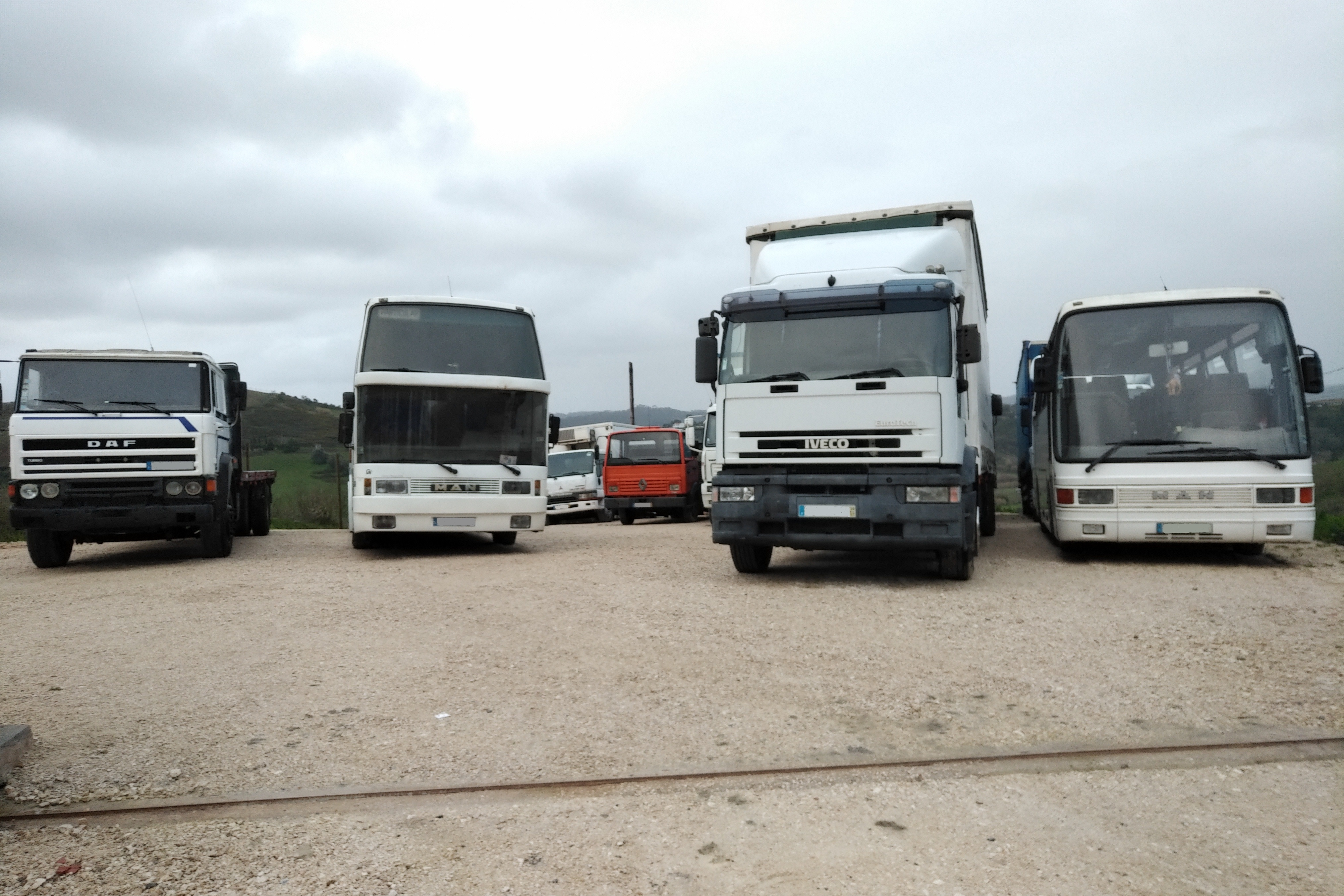 Left hand drive trucks for export.