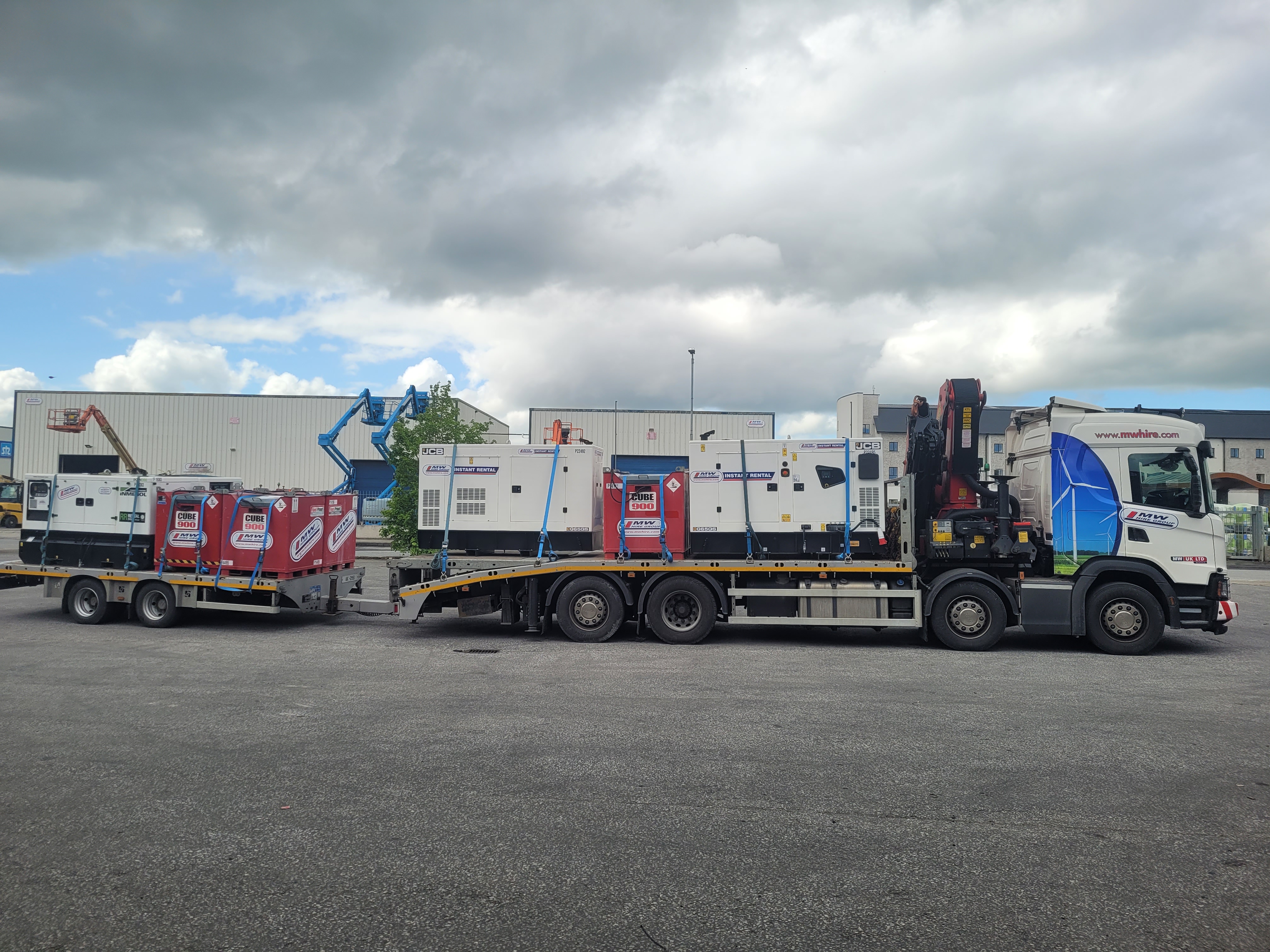 Load full of 66Kva Generators and Fuel Tanks heading to a rental job in Kerry 