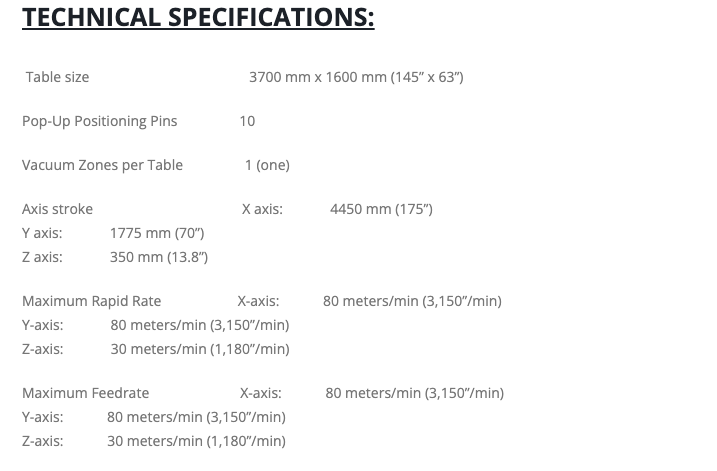 Used Anderson Exxact Plus Single Table CNC Router
