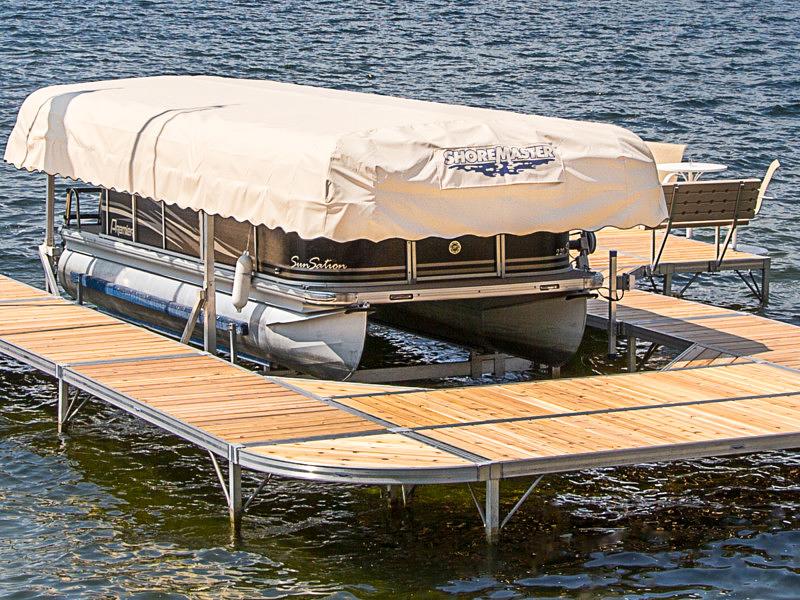 13oz vinyl canopy cover on a pontoon lift