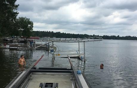 Dock damage from severe weather