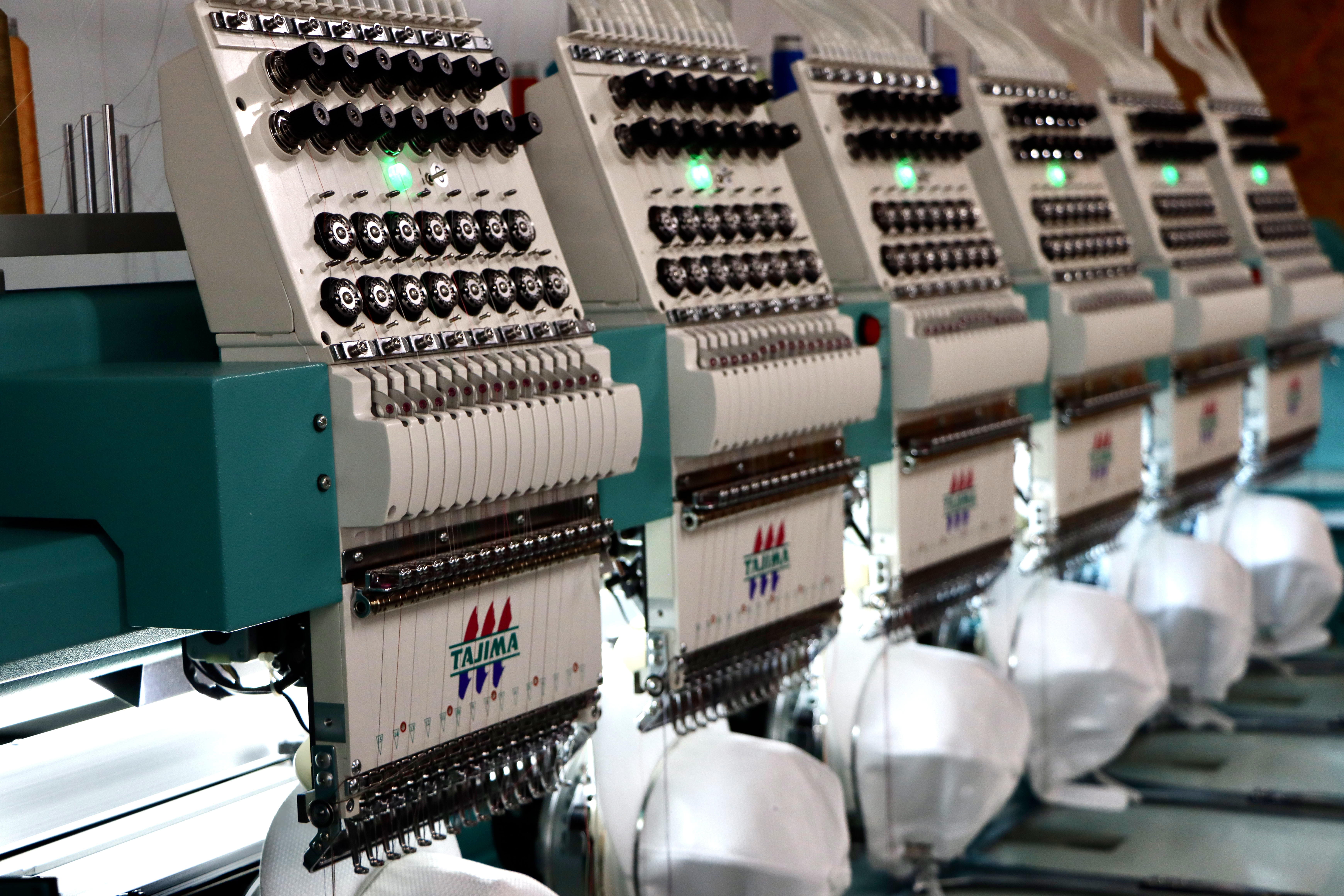 Embroidery machine in a shop