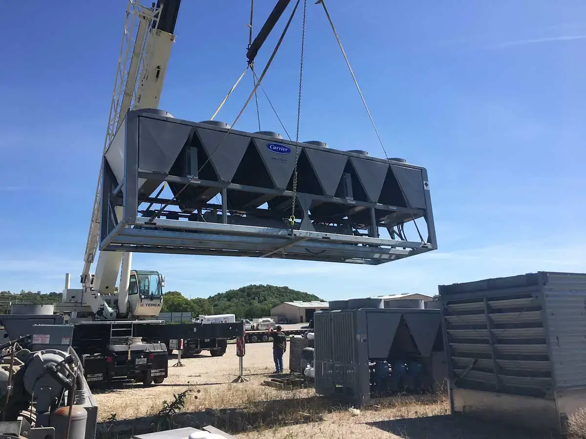Industrial chiller ready for shipment