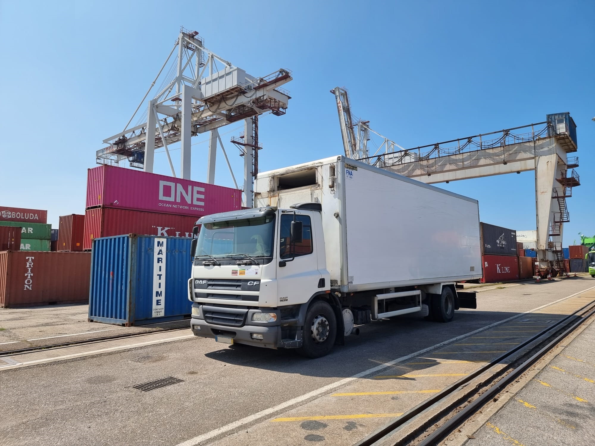 In the Port. Grimaldi RoRo shipping from Portugal to Lagos - Nigeria.