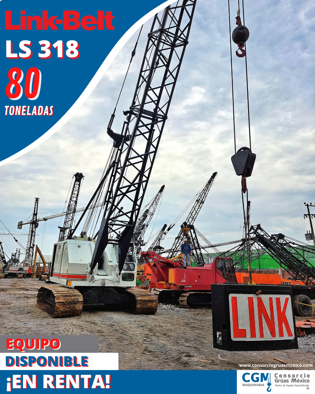 Grúa mecánica sobre orugas LINK BELT LS 318 / Crawler crane LINK BELT LS 318