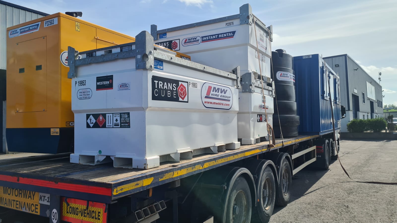 Truck load of rental equipment heading for a windfarm project 