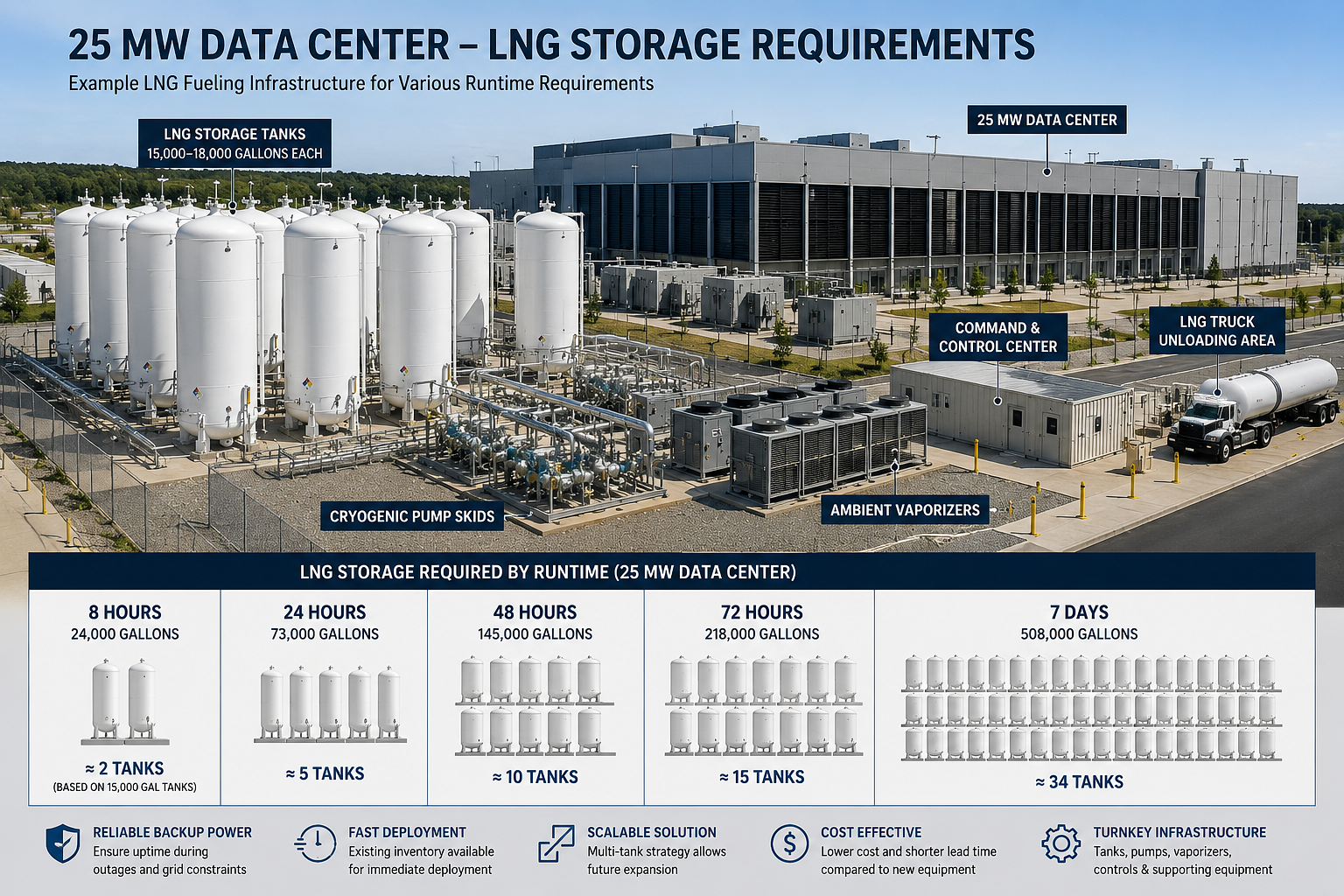 How Much LNG Storage Does a 25 MW Data Center Need?