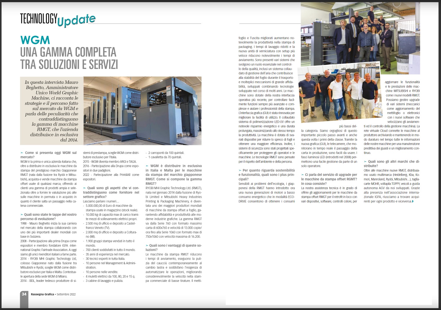 La rivista Rassegna Grafica parla di noi e di RMGT